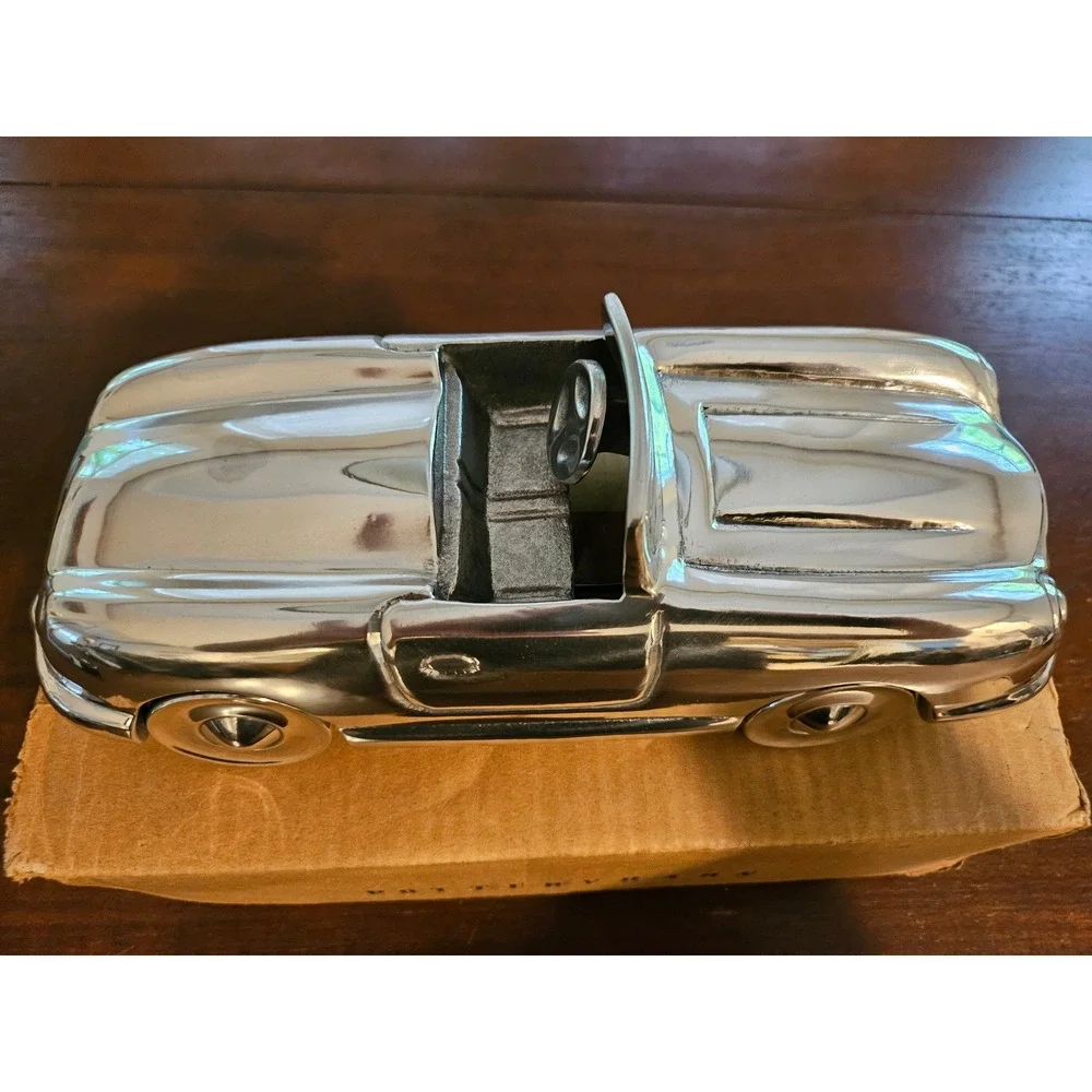 Pottery Barn Silver Aluminum Convertible Car Decor Silver Vintage Style